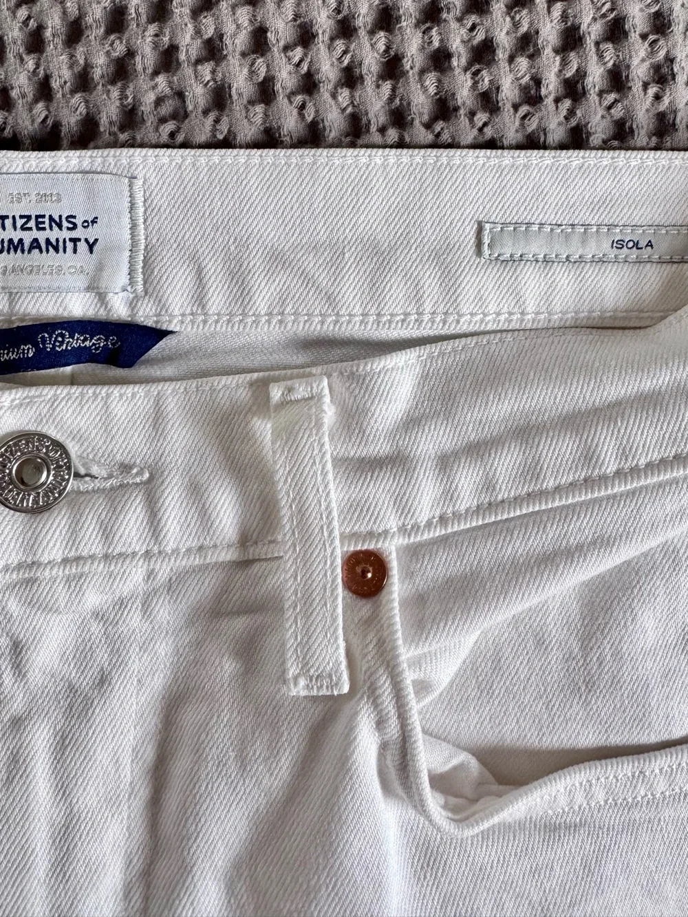 Citizens Of Humanity White ISOLA Straight Jeans - Picture 4 of 7